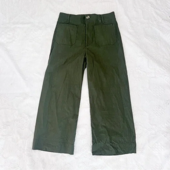 Maeve Green Wide Leg Pants - Picture 1 of 5